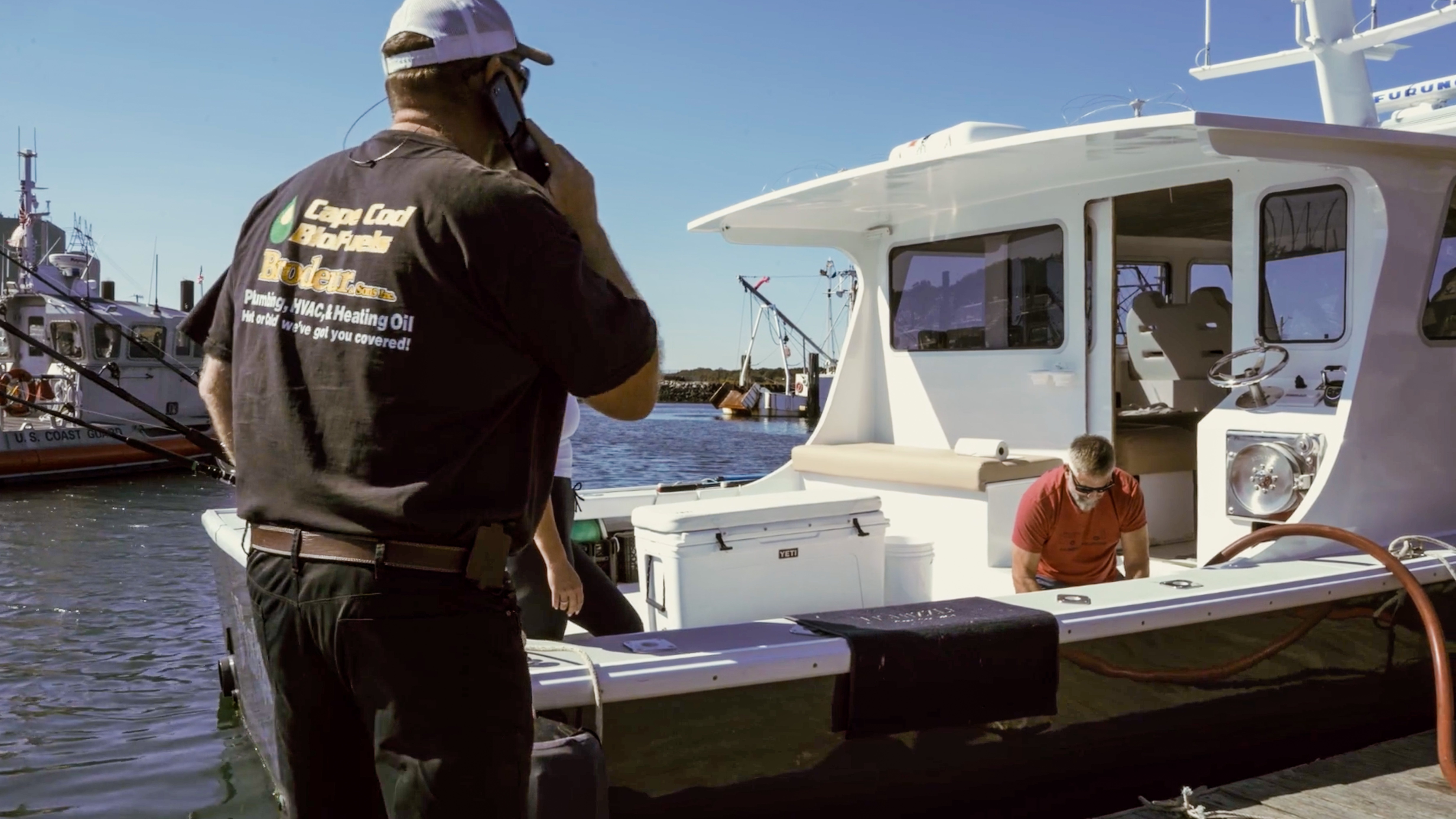 Cape Cod Biofuels team fueling a commercial fleet